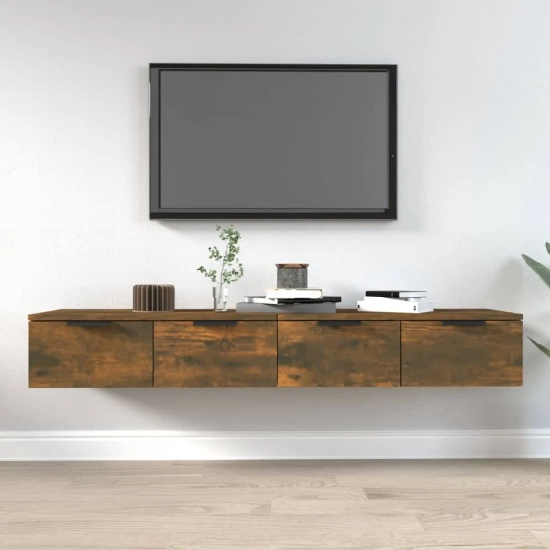 vidaXL vægskabe 2 stk. 68x30x20 cm konstrueret træ, røget egetræsfarve