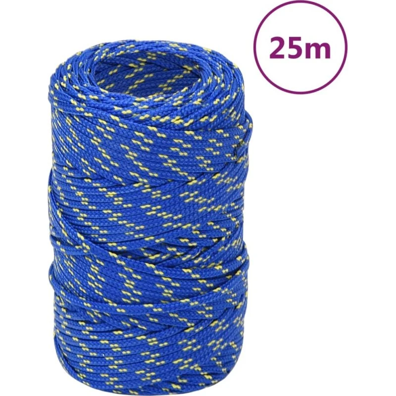 vidaXL tovværk til båd 2 mm x 25 m polypropylen blå