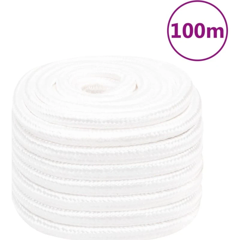 vidaXL tovværk til båd 20 mm x 100 m – polypropylen, hvid