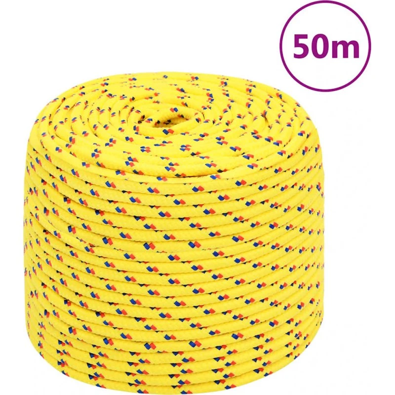 vidaXL tovværk til båd 6 mm x 50 m polypropylen gul