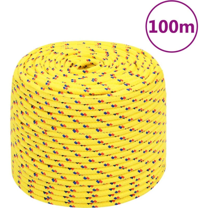 vidaXL tovværk til båd 10 mm x 100 m gul polypropylen