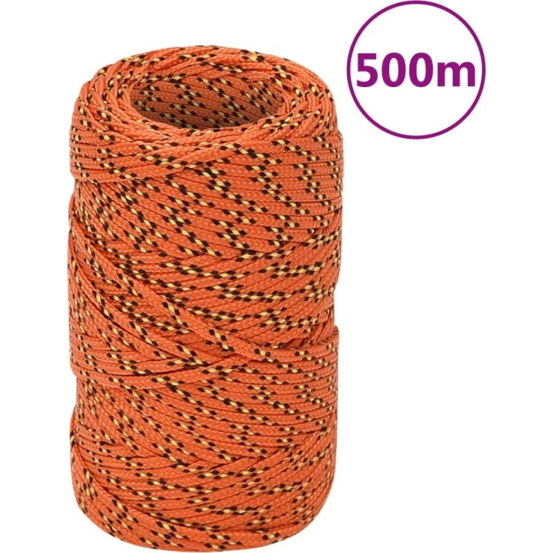 vidaXL tovværk til båd 2 mm x 500 m polypropylen orange