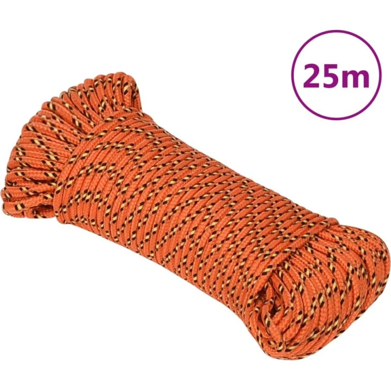 vidaXL tovværk til båd 4 mm x 25 m polypropylen orange