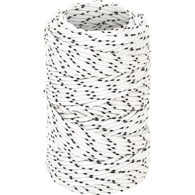 vidaXL flettet tovværk 2 mm x 25 m polyester hvid