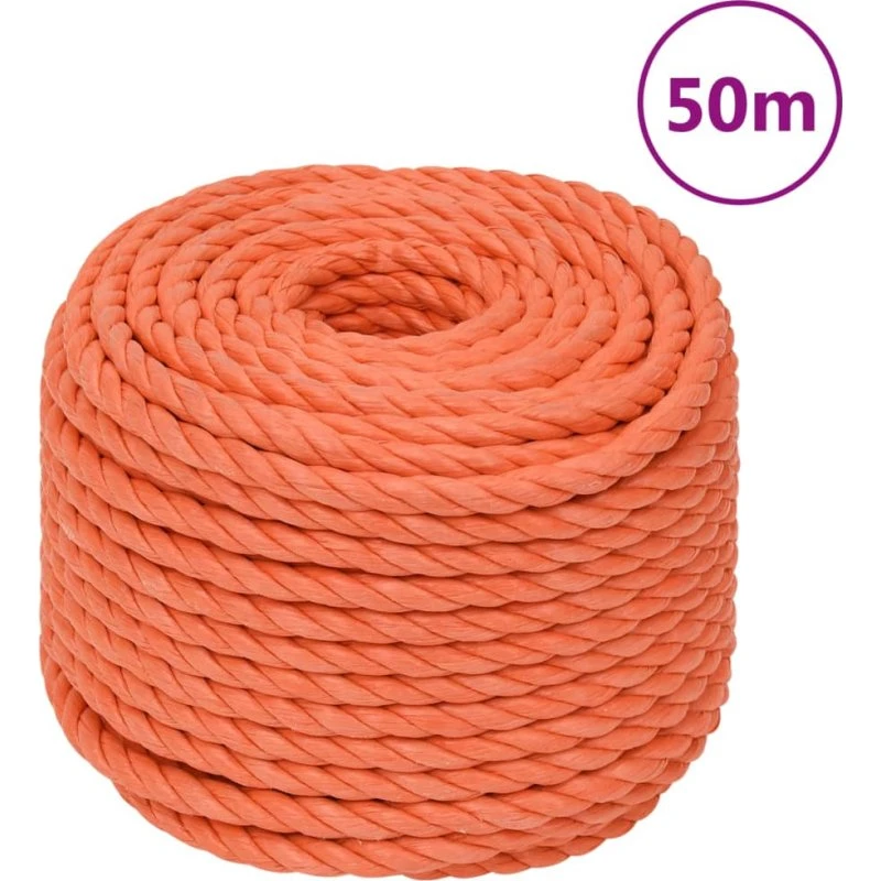 vidaXL arbejdsreb 16 mm x 50 m polypropylen – orange