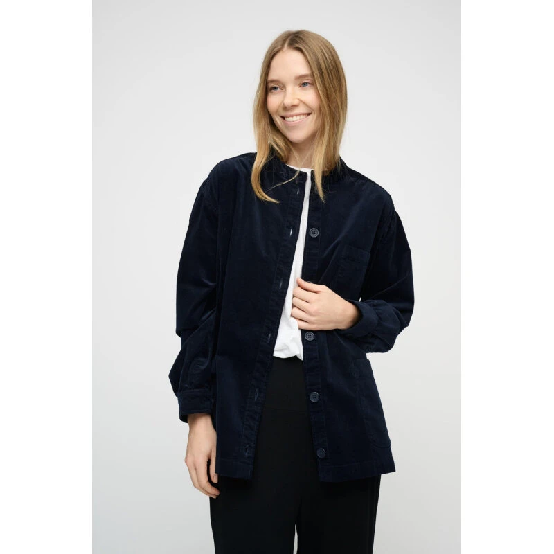 Tales Shirt Corduroy – Navy økologisk fløjl, oversize