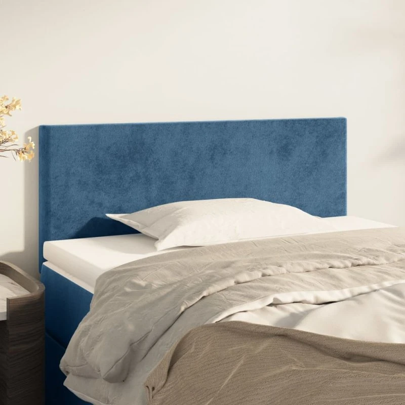 vidaXL sengegavl 90x5x78/88 cm fløjl mørkeblå