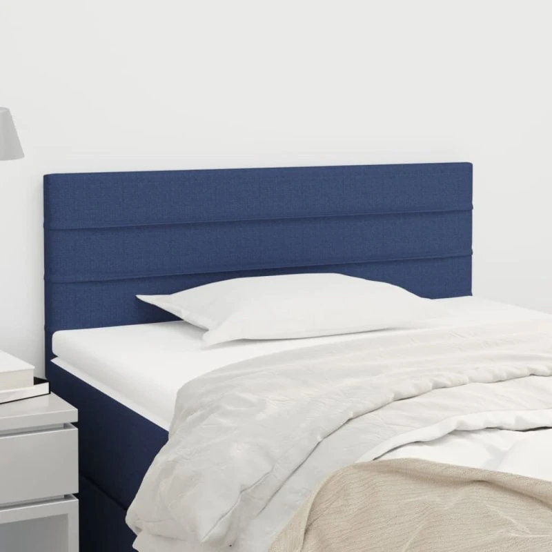 vidaXL sengegavl 100x5x78/88 cm blåt stof