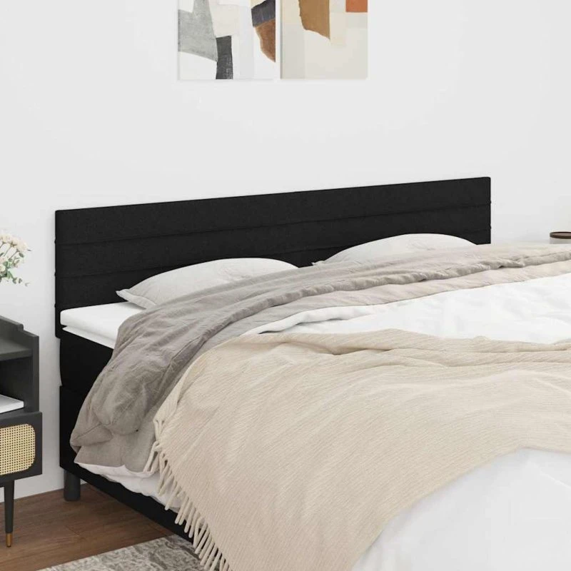 vidaXL sengegavle 2 stk. 80x5x78/88 cm stof, sort