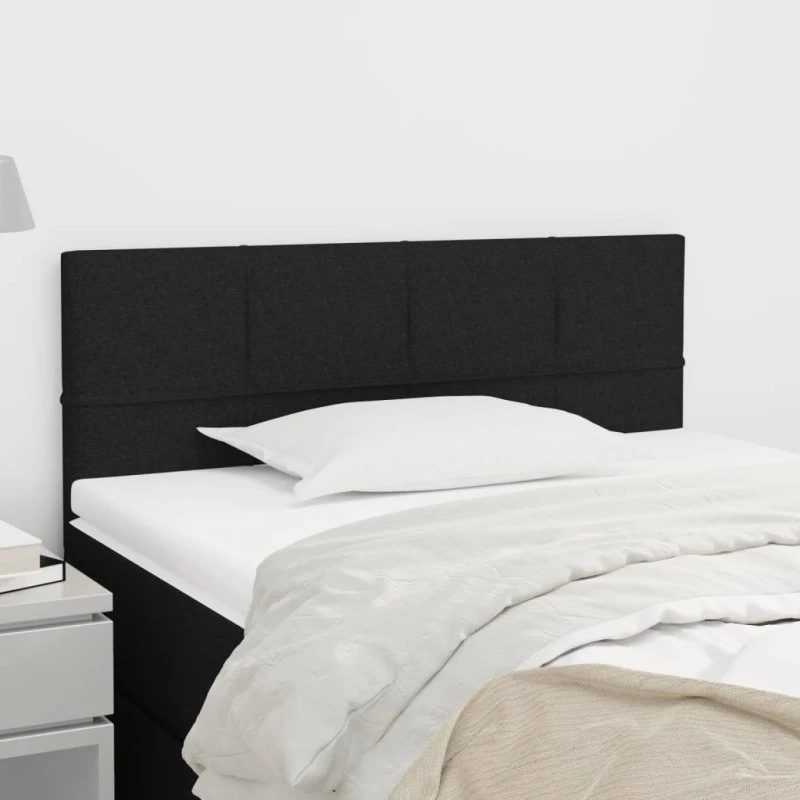 vidaXL sengegavl 100x5x78/88 cm, sort stof