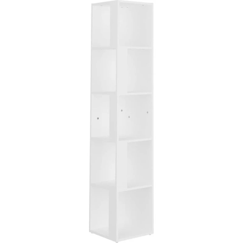 vidaXL hjørnereol 33x33x164,5 cm konstrueret træ/hvid
