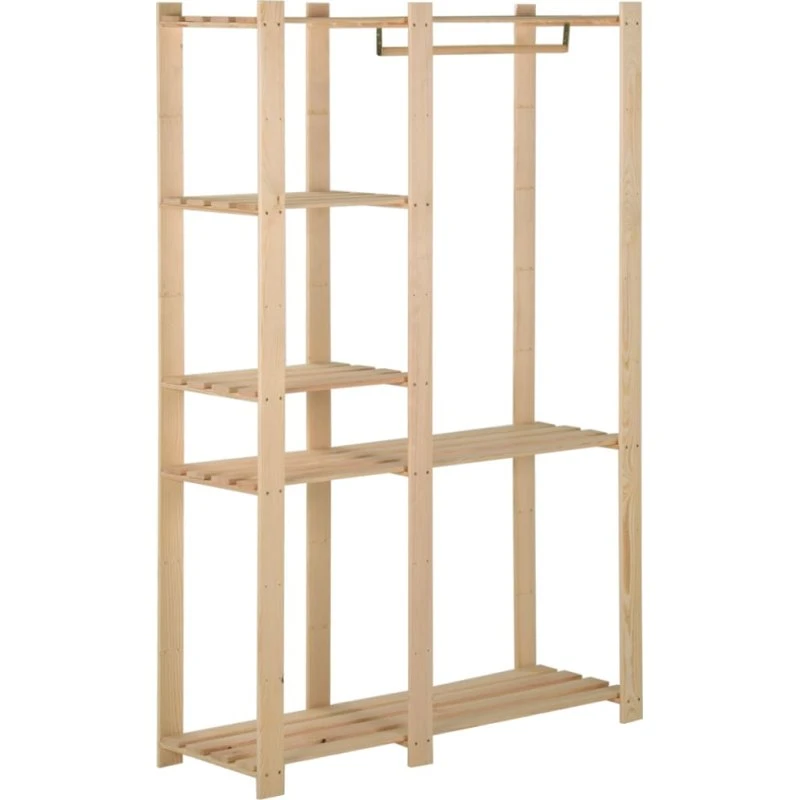vidaXL tøjstativ 100x38x170 cm i massivt fyrretræ
