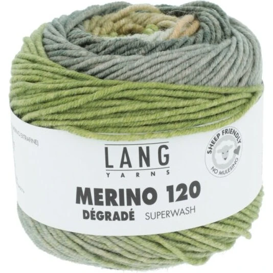 Lang Yarns Merino 120 Garn 50 g – 398 Oliven