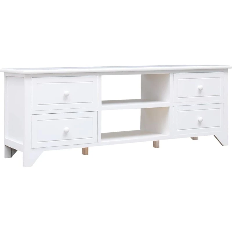 vidaXL TV-skab 108x30x40 cm massivt kejsertræ, hvid