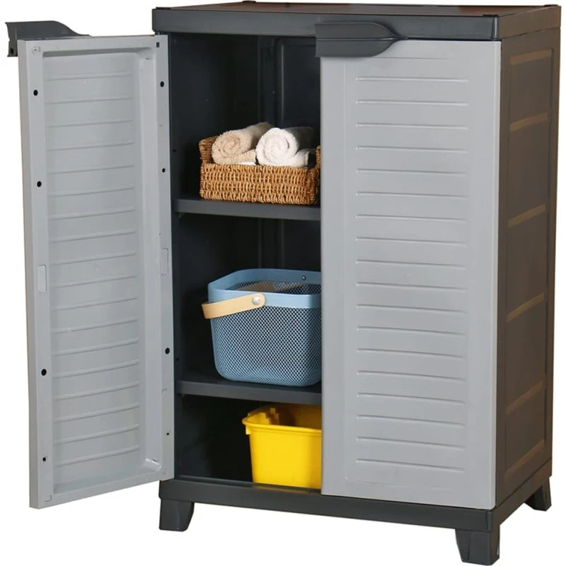 vidaXL opbevaringsskab plast 65x45x97 cm, grå