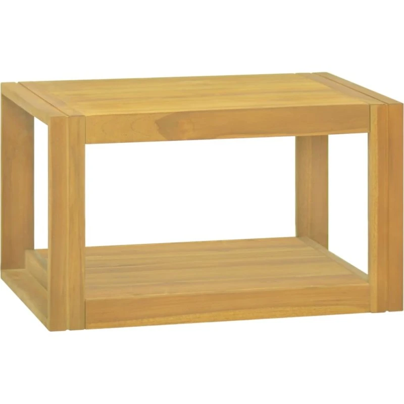 vidaXL væghængt badeværelsesskab i massivt teak 60x45x35 cm