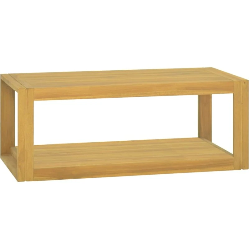 vidaXL væghængt badeværelsesskab massivt teak 90x45x35 cm