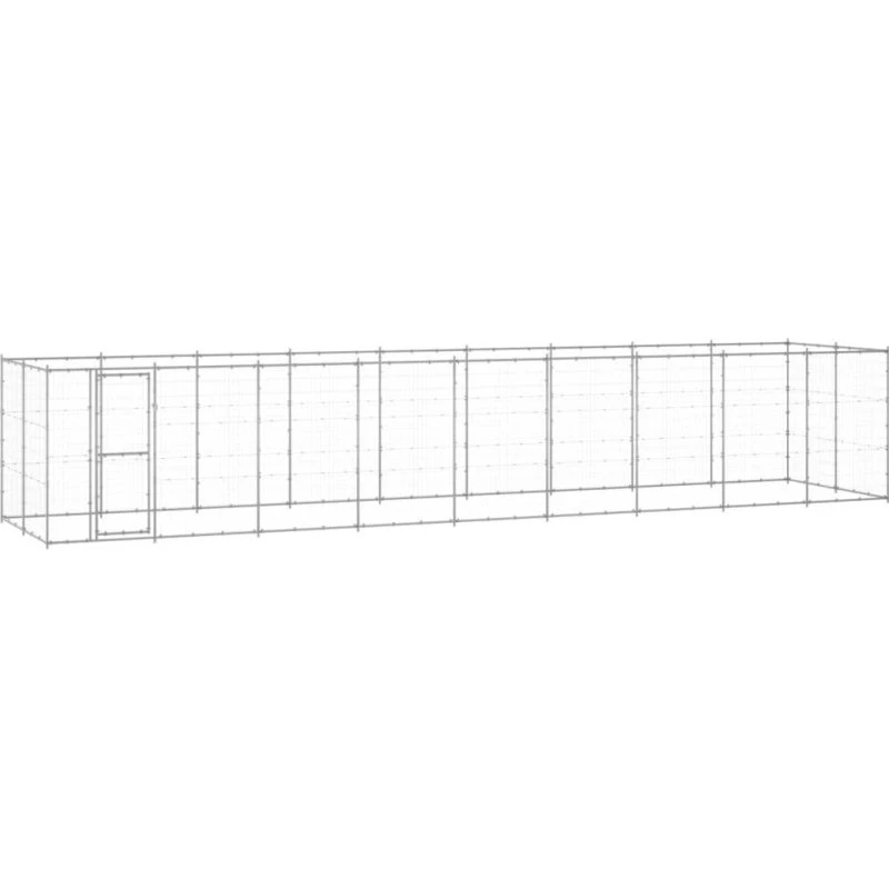 Udendørs hundebur 21,78 m² galvaniseret stål