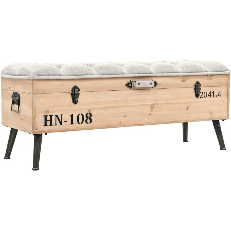 vidaXL opbevaringsbænk 110 cm i massivt grantræ