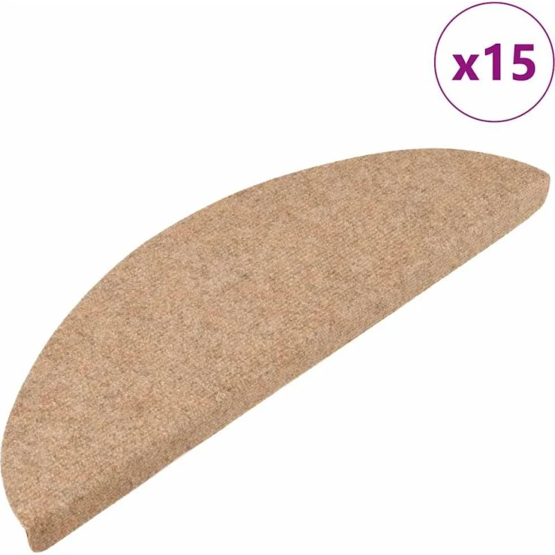 vidaXL selvklæbende trappemåtter 15 stk 56x17x3 cm beige