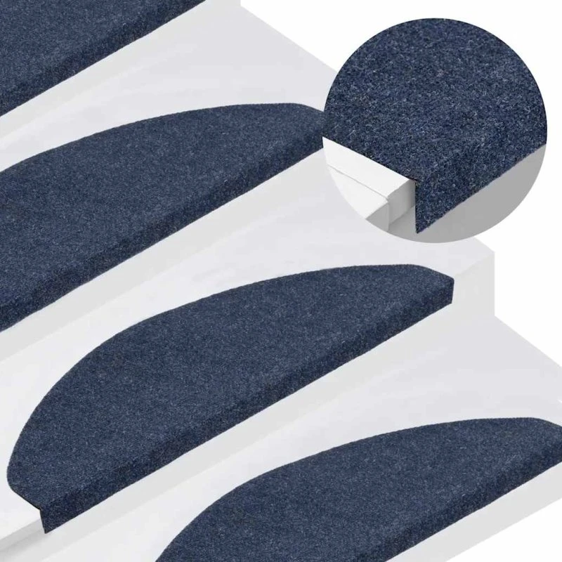 vidaXL selvklæbende trappemåtter 15 stk 65x22,5x3,5 cm blå