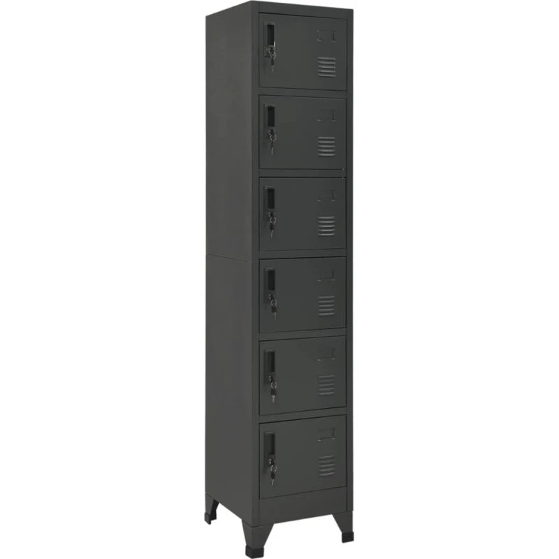 vidaXL lockerskab i stål 38x40x180 cm antracitgrå