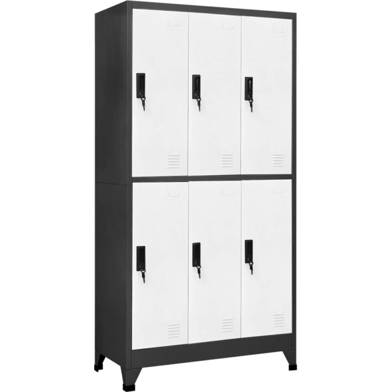 vidaXL lockerskab 90x45x180 cm stål – antracit/hvid