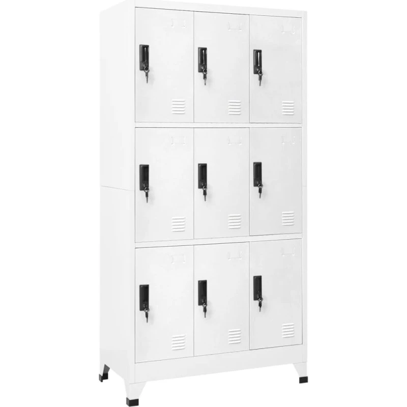vidaXL skab 90x45x180 cm stål, hvid