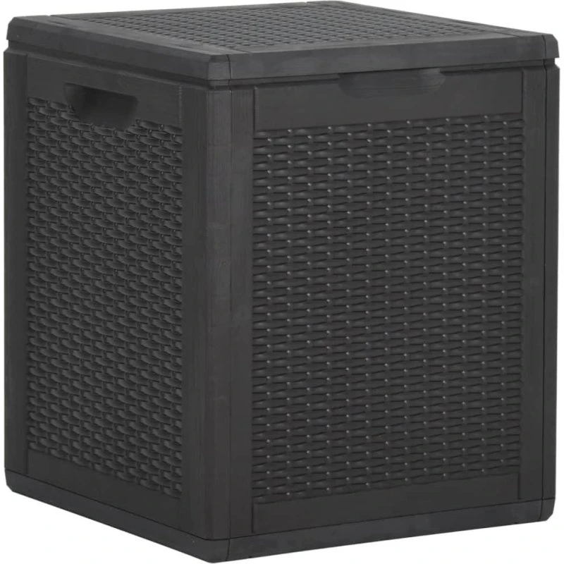 vidaXL Opbevaringsboks 90 L PP-rattan, sort