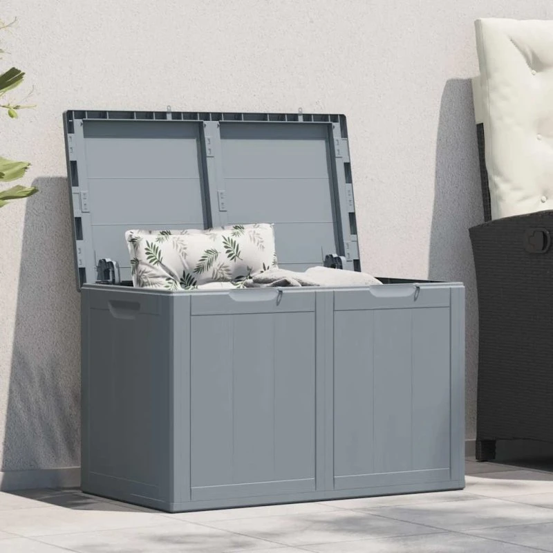 vidaXL opbevaringsboks 180 l PP trælook grå