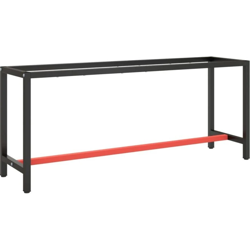 vidaXL stel til arbejdsbænk 190x50x79 cm - mat sort/mat rød