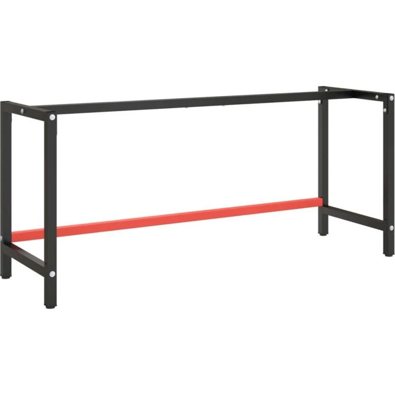 vidaXL stel til arbejdsbænk 180x57x79 cm metal mat sort/rød