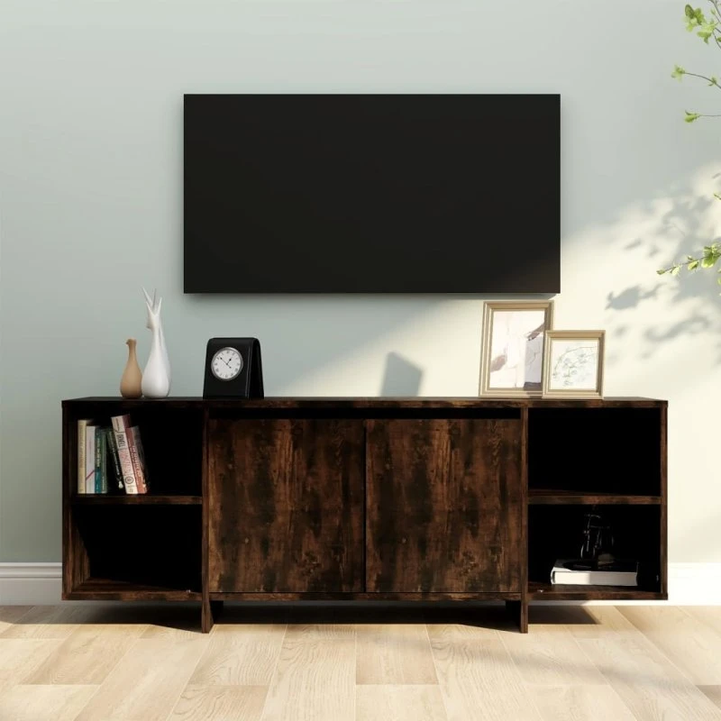 vidaXL TV-bord 130x35x50 cm konstrueret træ, røget eg
