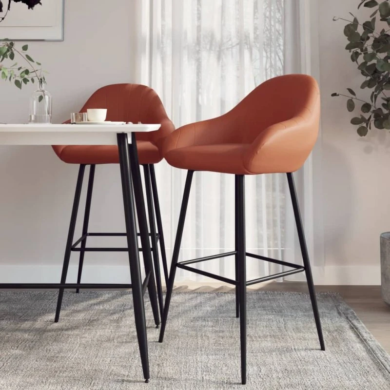 vidaXL barstole 2 stk. kunstlæder lysebrun