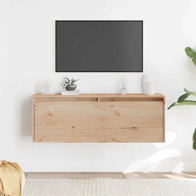 vidaXL vægskab i massivt fyrretræ 100x30x35 cm