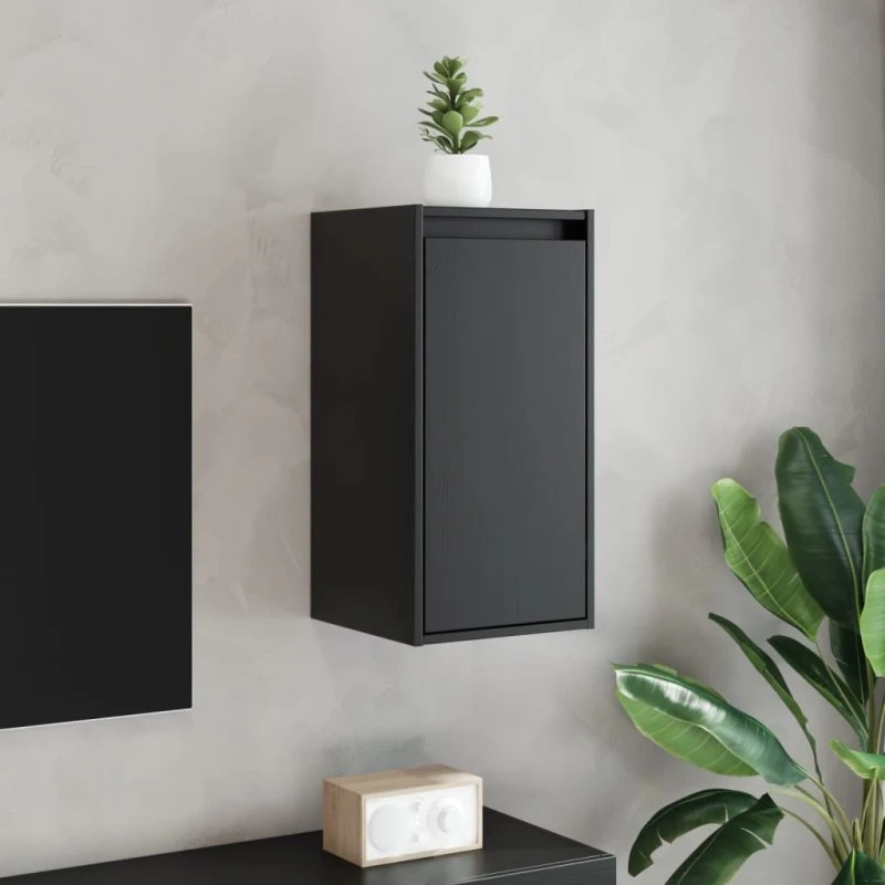 vidaXL Vægskabe 2 stk. 30x30x60 cm massivt fyrretræ sort