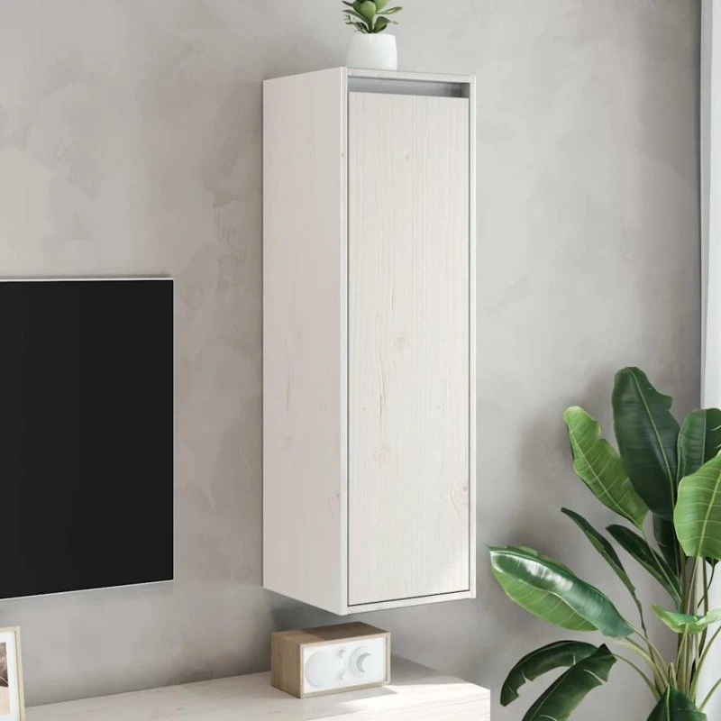 vidaXL vægskabe 2 stk. 30x30x100 cm massivt fyrretræ hvid