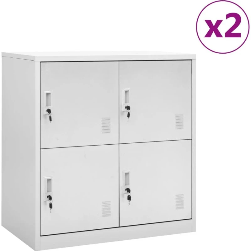 vidaXL Stålskab 2 stk. 90x45x92,5 cm Lysegrå