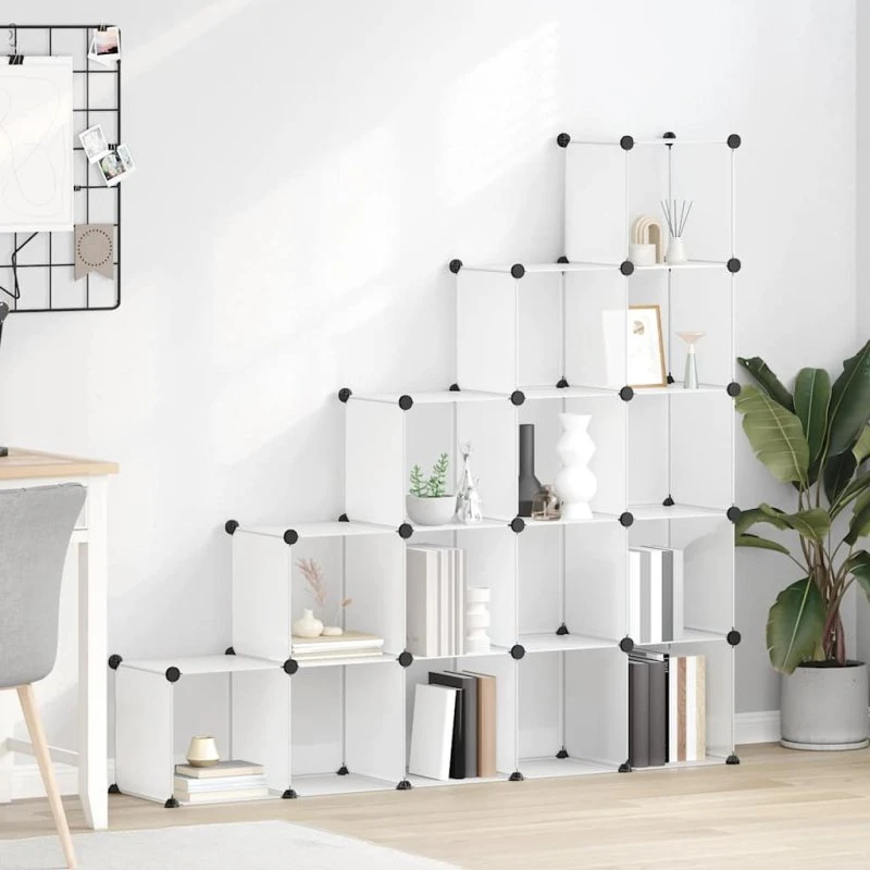 vidaXL kubeformede opbevaringskasser 15 stk. PP, transparent