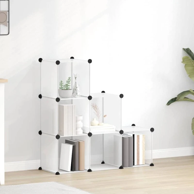 vidaXL kubeformede opbevaringskasser 6 stk. PP transparent (94,5x31,5x93 cm)