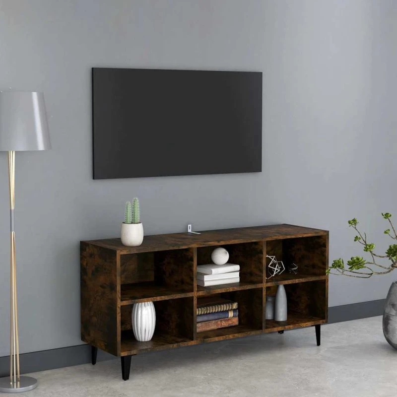 vidaXL tv-bord med metalben 103,5x30x50 cm sonoma-eg