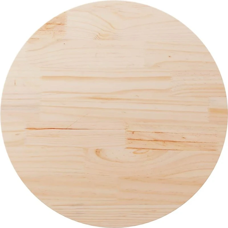 vidaXL Bordplade Ø80x2,5 cm Massivt Fyrretræ (ubehandlet)
