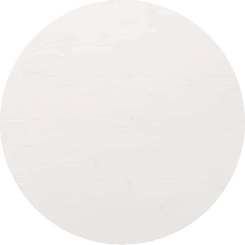 vidaXL bordplade Ø90x2,5 cm i massivt fyrretræ - hvid