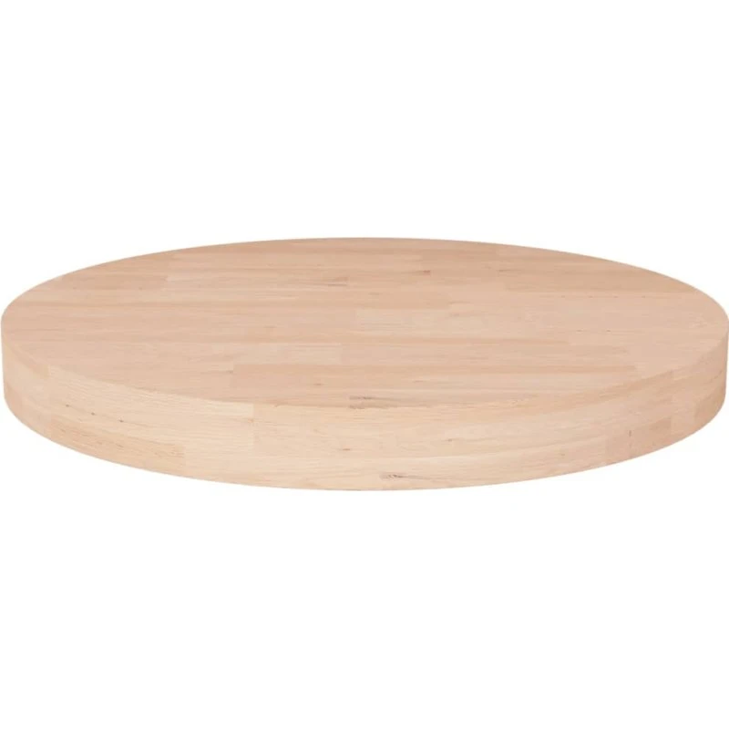 vidaXL rund bordplade Ø40x4 cm ubehandlet massivt egetræ