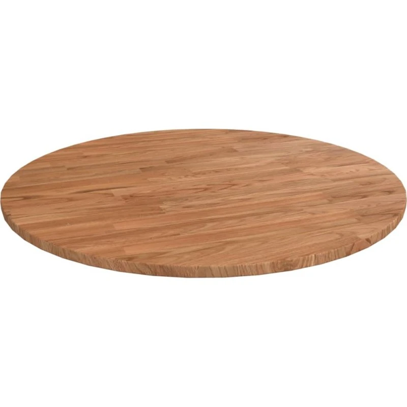 vidaXL Rund bordplade Ø60x1,5 cm i massivt egetræ, lysebrun