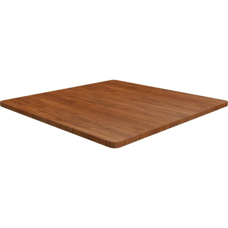 vidaXL bordplade i massivt eg 90x90x2,5 cm mørkebrun