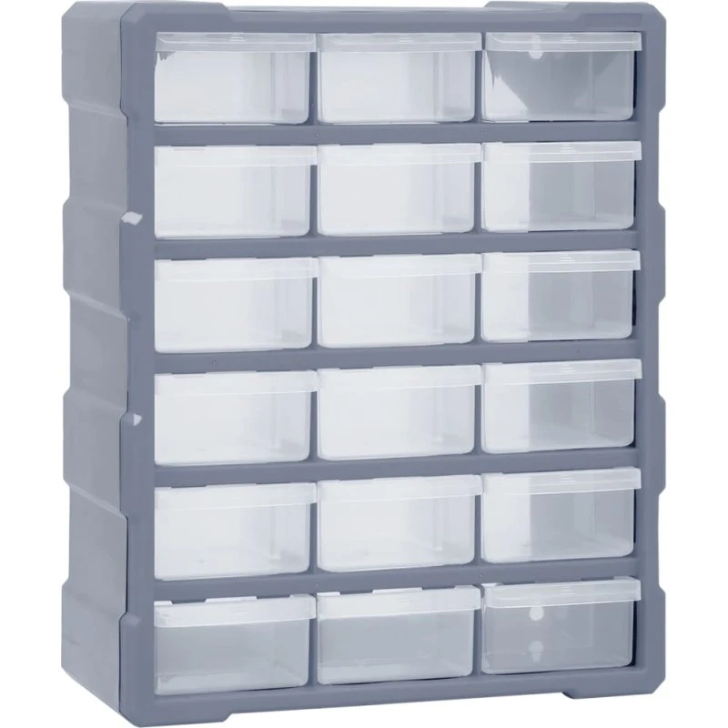 vidaXL skuffereol 18 skuffer 38x16x47 cm