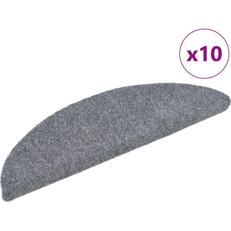 vidaXL selvklæbende trappemåtter 10 stk 56x17x3 cm tuftet lysegrå
