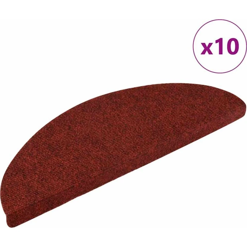 vidaXL selvklæbende trappemåtter 10 stk 56x17x3 cm bordeaux