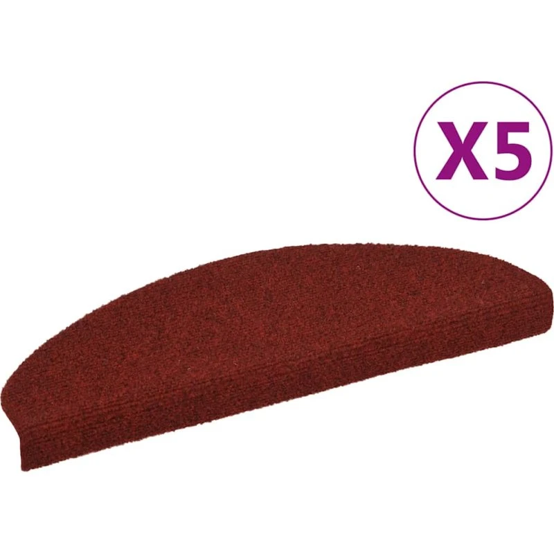 vidaXL selvklæbende trappemåtter 5 stk 65x21x4 cm bordeaux